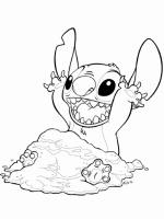A coloring page of lilo and stitch
